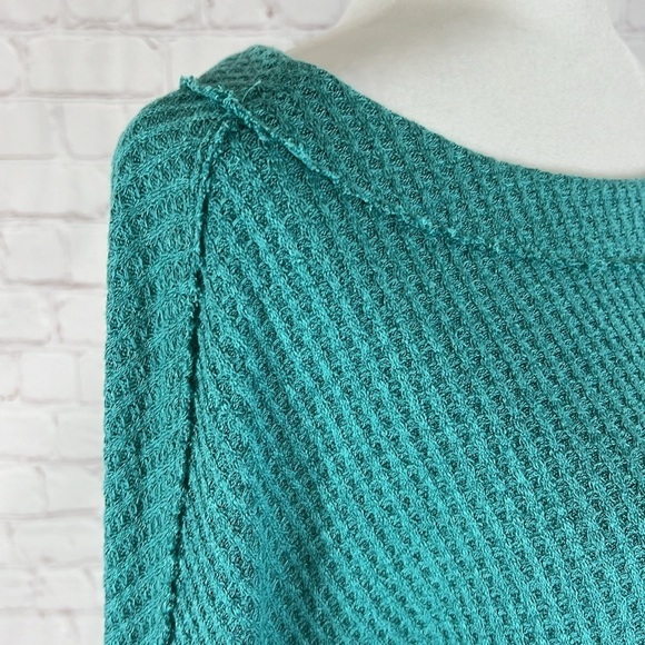 Free People We The Free North Shore Thermal Knit Tunic Top Turquoise XS - Picture 8 of 11